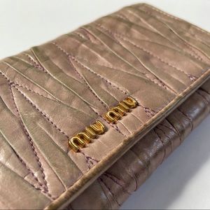 MIU MIU Vintage Salmon Pink Leather Bi-fold Wallet